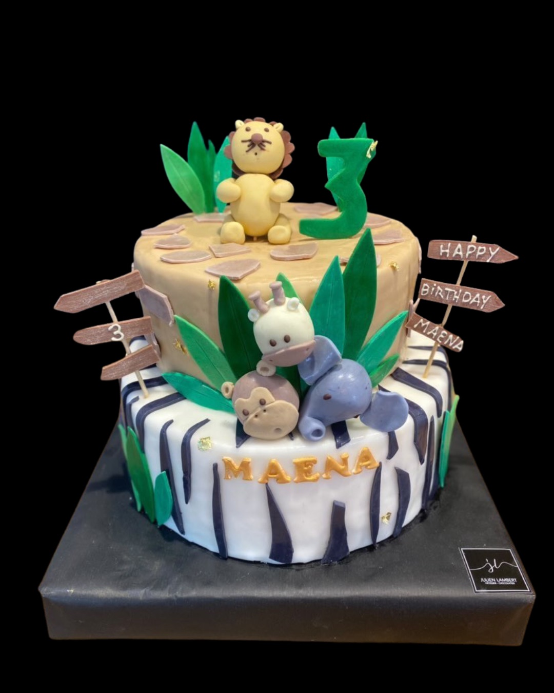 Gâteau d’anniversaire sur le thème de la savane